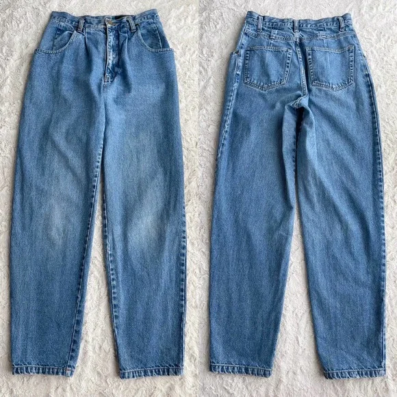 Vintage Eddie Bauer high rise mom jeans waist pleat front 90s pleated 26 - Picture 6 of 17
